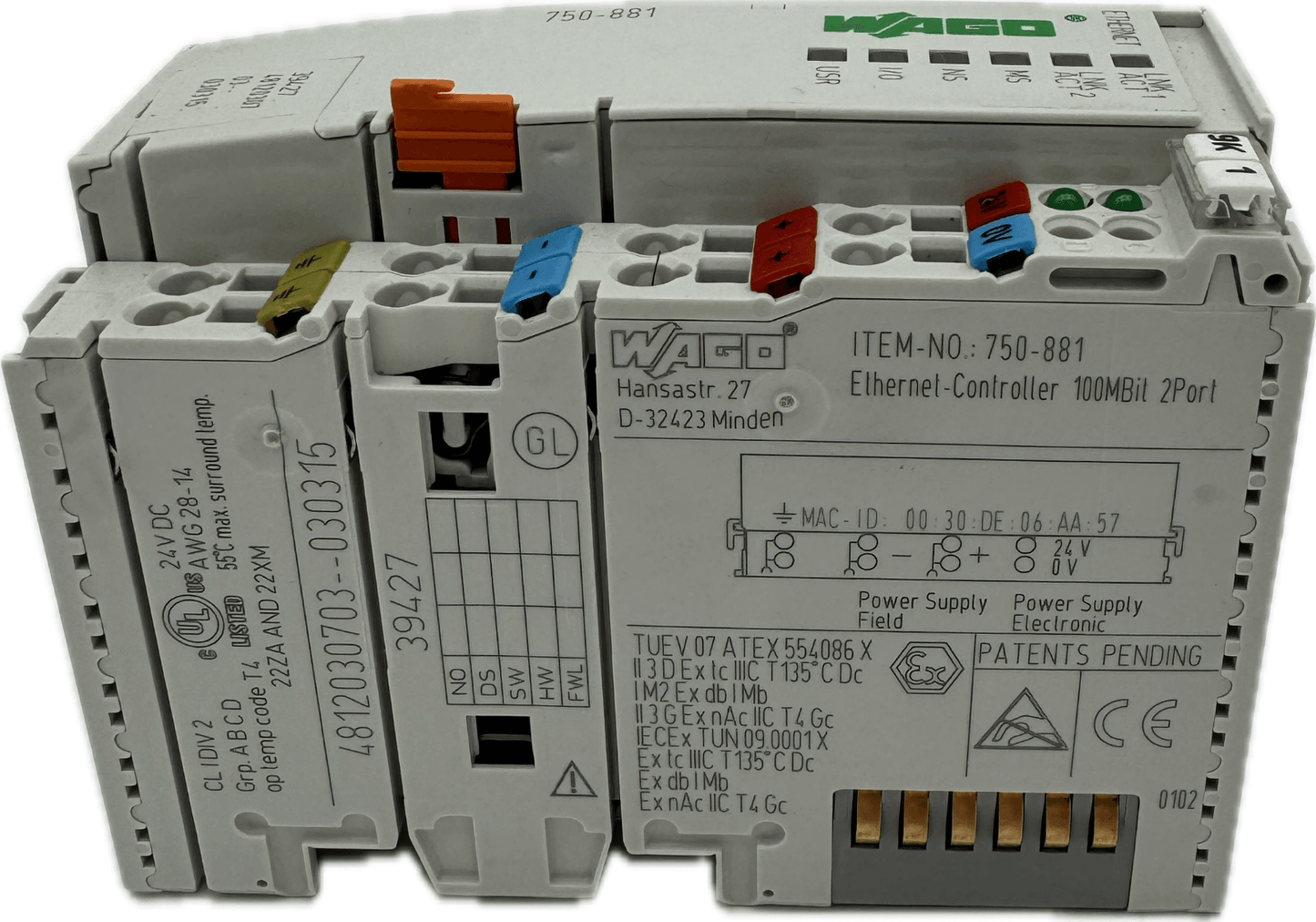 WAGO | 750-881 | Ethernet-Controller | 100MBit 2Port 24VDC