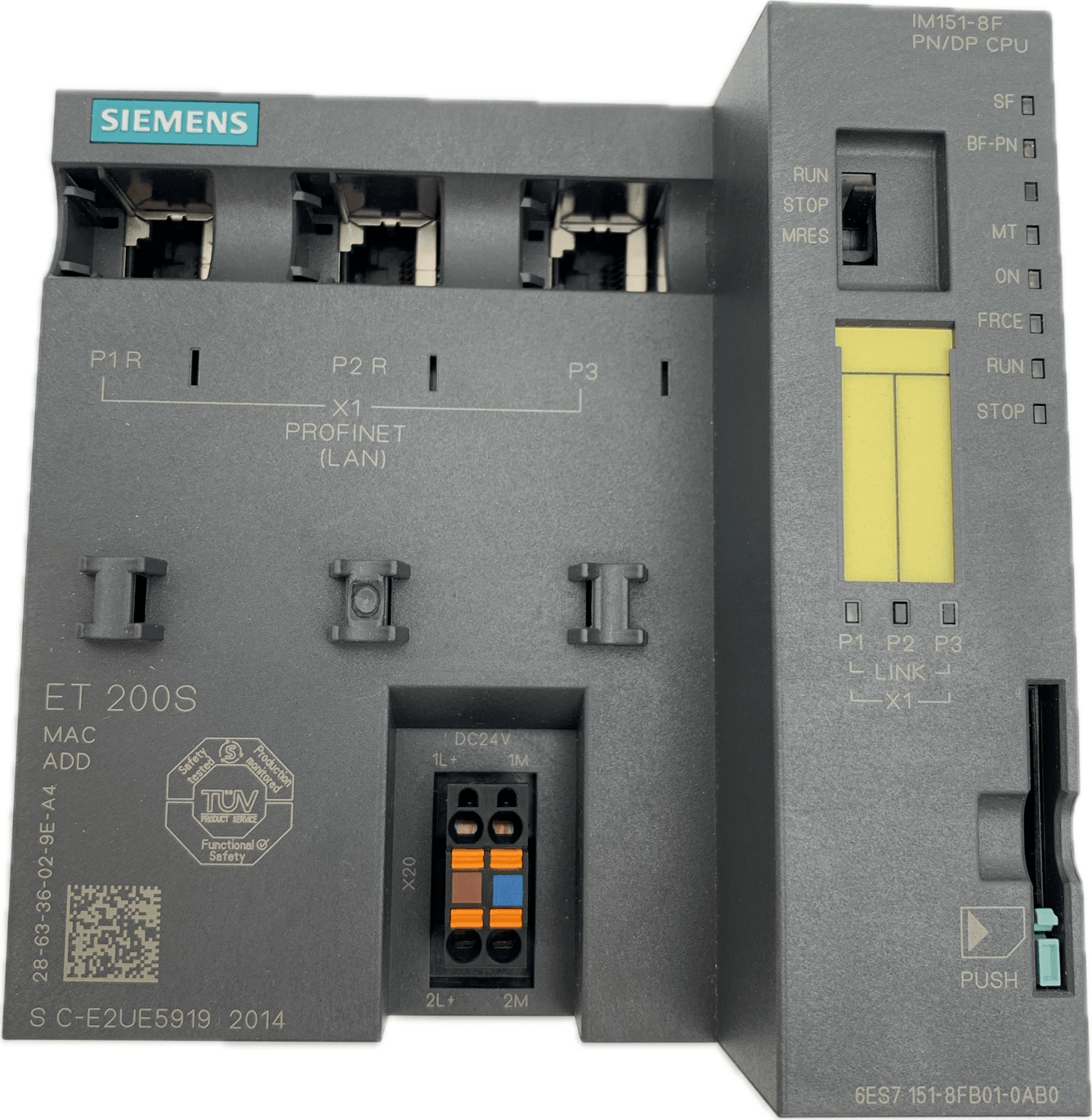 SIEMENS | 6ES7 151-8FB01-0AB0 | SIMATIC DP | IM151-8F PN/DP CPU