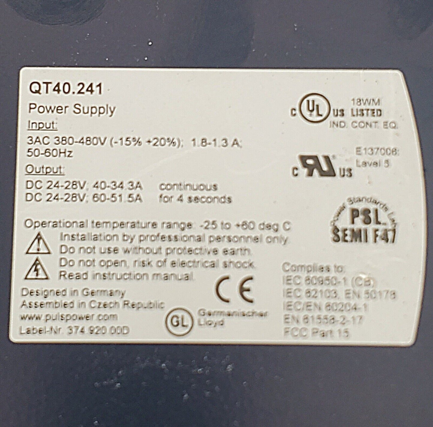 Puls Dimension | Power Supply | QT40.241